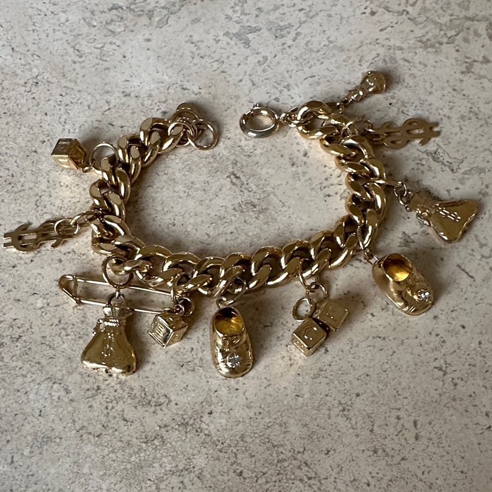 Kirks Folly Gold Charm Bracelet with Unique Charms